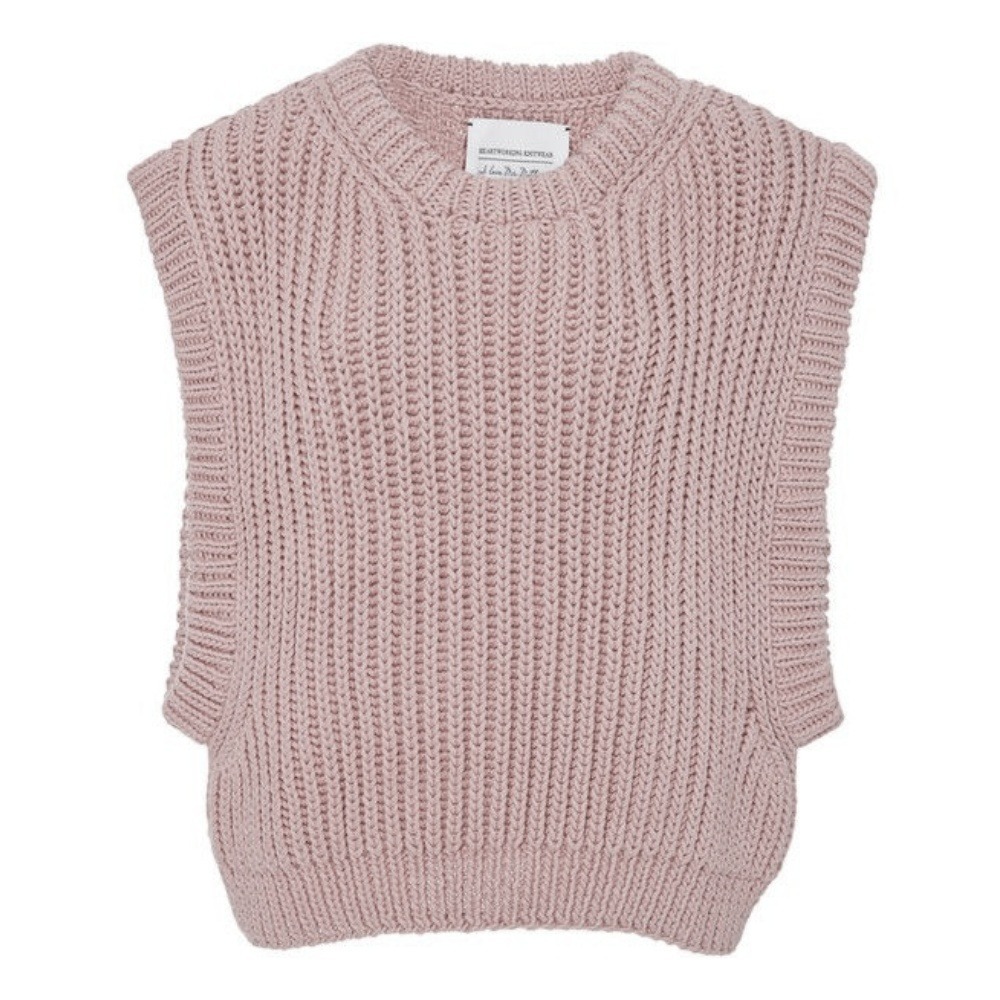 I Love Mr. Mittens Sleeveless Knit Top XS / S Sweater Vest Pink Pima Cotton